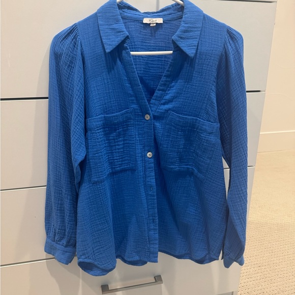 Rails Blue Button-Up Top - Picture 2 of 3